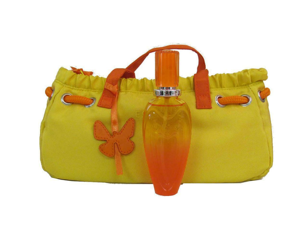 Escada SUNSET HEAT 1.6 oz EDT Spray in YELLOW BEACH BAG 2 Piece Gift RARE & NEW - Perfume Gallery