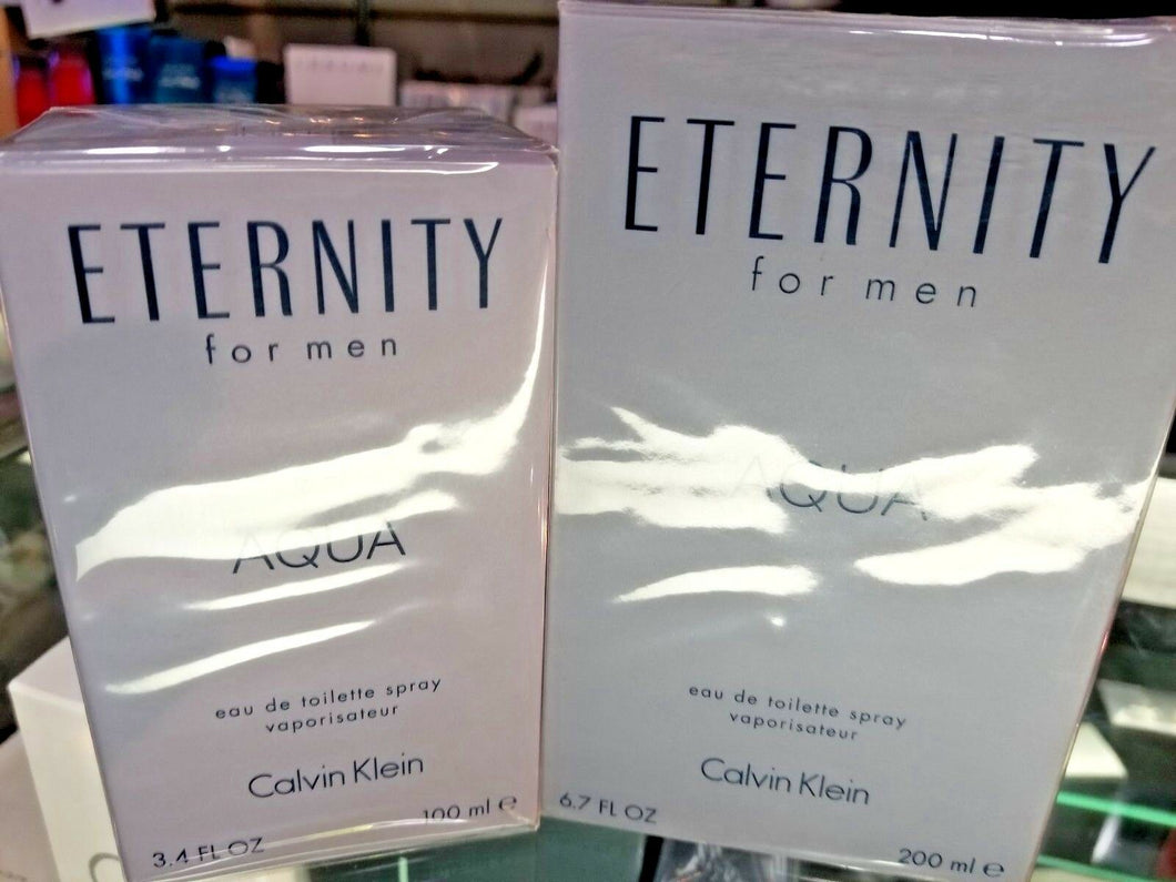 CK Eternity AQUA Acqua for Men 3.4 oz / 100 or 6.7 oz / 200 ml NEW IN SEALED BOX - Perfume Gallery