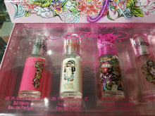 Load image into Gallery viewer, Ed Hardy DELUXE Collection 4 Pc Mini EDP GIFT SET Women LOVE LUCK HEART DAGGERS - Perfume Gallery
