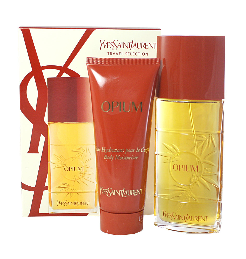 OPIUM by YSL Yves Saint Laurent 2 Pc EDT Gift Set for Women Her 1.6oz Spray RARE