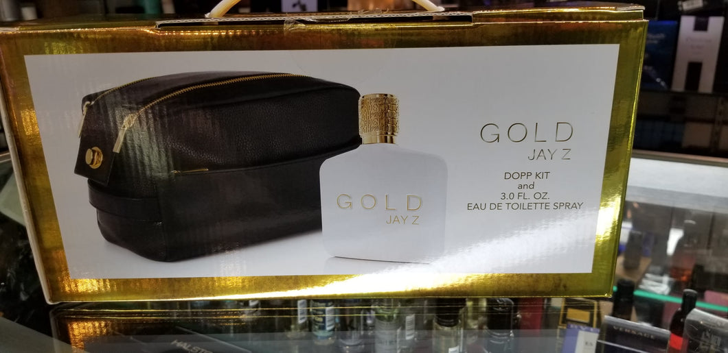 Jay Z Gold by Jay Z 3 oz 90 ml EDT Dopp Kit Bag 2 Piece RARE GIFT SET For Him
