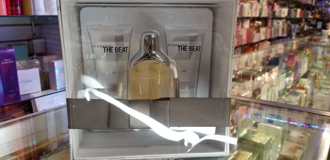 Burberry THE BEAT 3 Pc RARE Gift Set for Women 2.5oz 75ml EDT + 3.3 Lotion + Gel