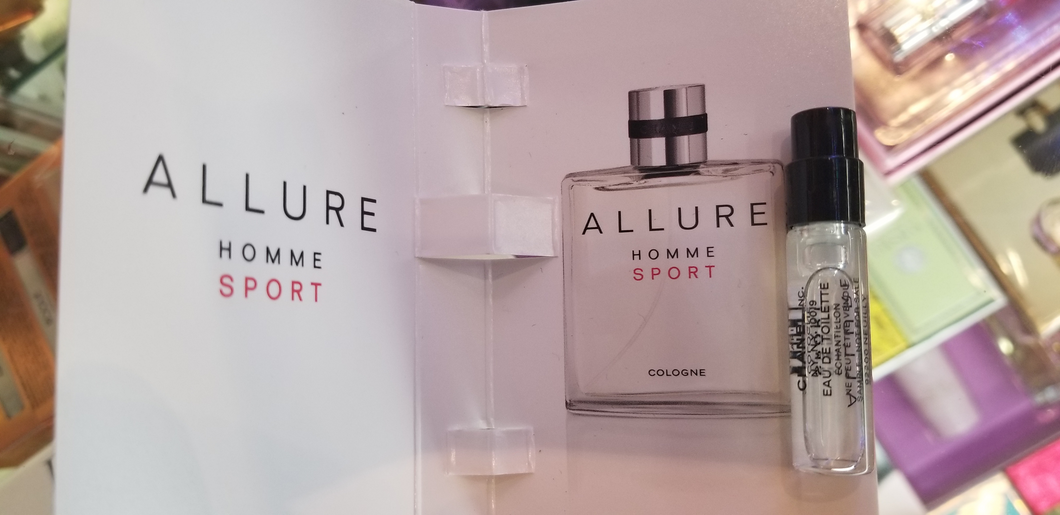 Allure Homme Sport by Chanel Cologne EDT For Men Vial Spray 0.05 oz 1.5 ml NEW - Perfume Gallery