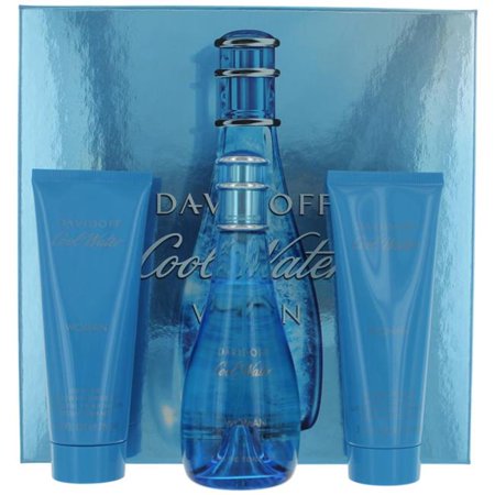 Davidoff COOL WATER 3 Pc EDT GIFT SET Perfume for Women 3.4 + 2.5 + 2.5 NEW BOX