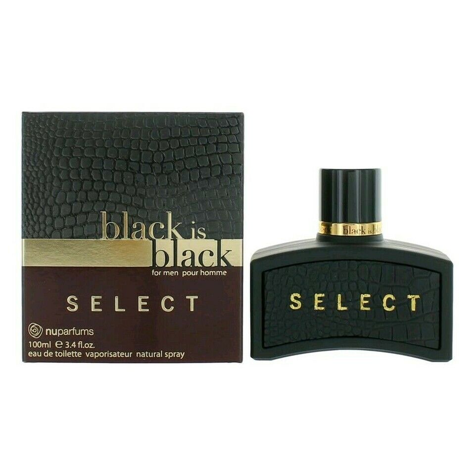 Black is Black Select by Nu Parfums 3.4oz 100ml Eau De Toilette Spray Men SEALED - Perfume Gallery