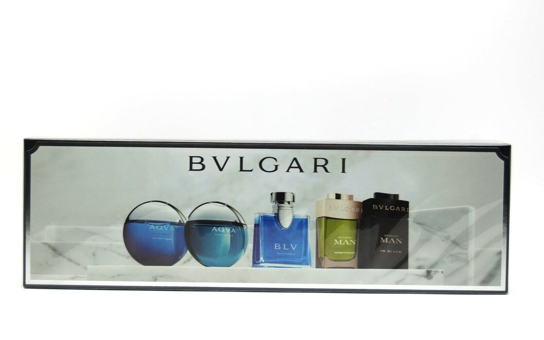 Bvlgari 5 Pc Mini Travel Gift Set EDP + EDT 0.17 oz 5ml by Bulgari * NEW SEALED - Perfume Gallery