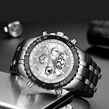 Load image into Gallery viewer, GOLDEN HOUR Huge Heavy Men Watch Japanese Quartz Wrist in Silver White NEW BOX - Perfume Gallery
