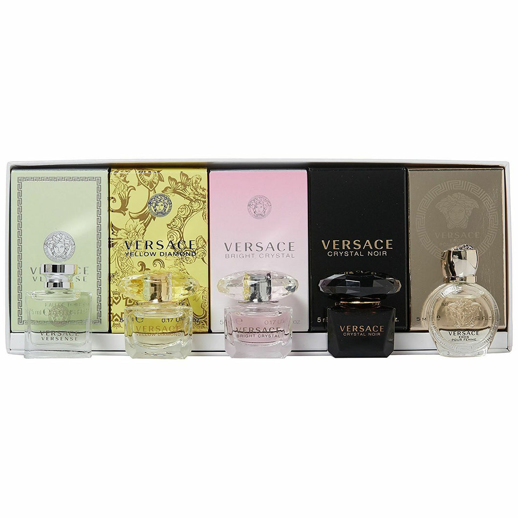 Versace 5 Pc 0.17 oz Dab On Mini Travel Fragrance Gift Set for Women SEALED BOX - Perfume Gallery