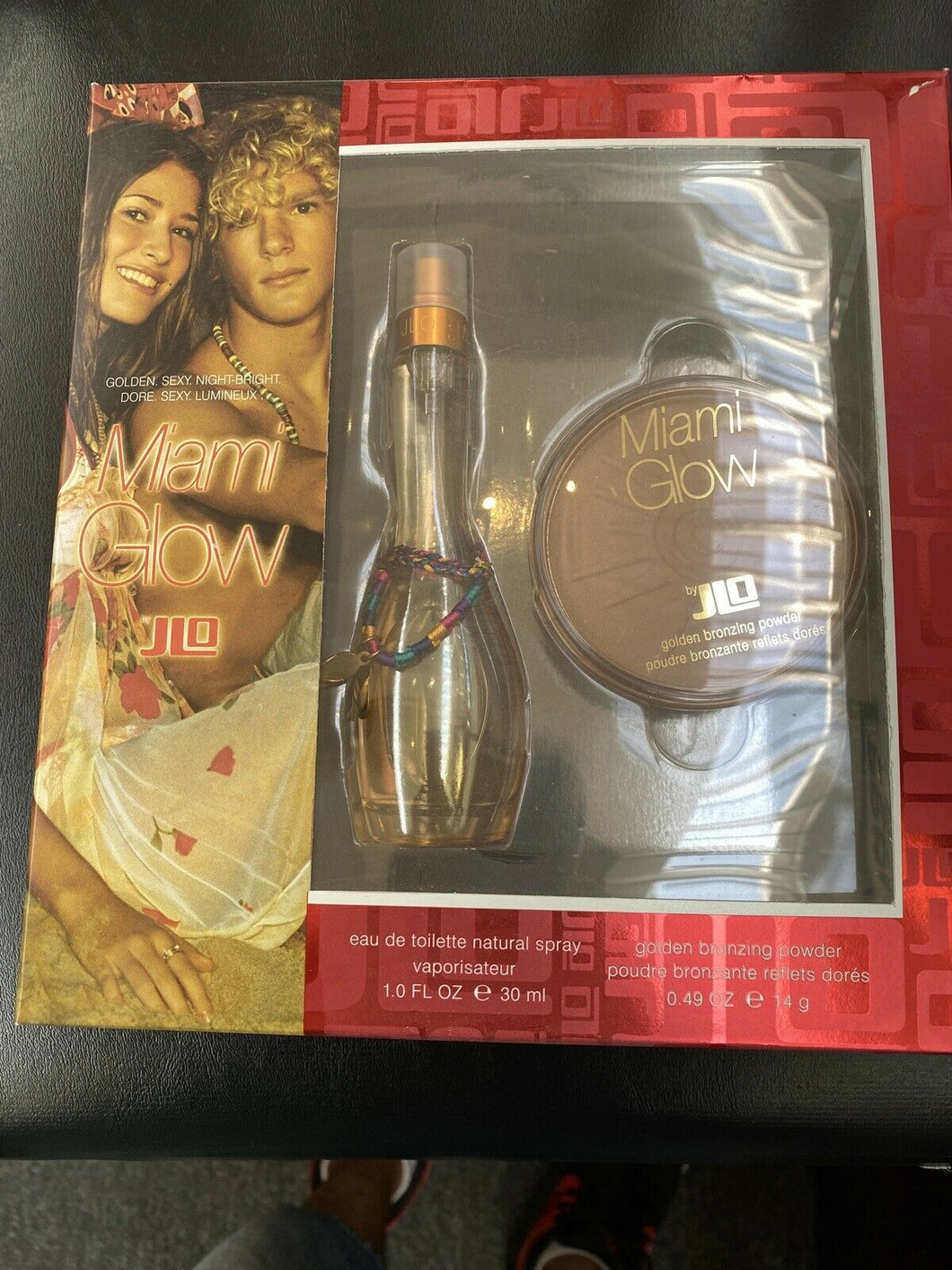 Jennifer Lopez Miami Glow EDT Toilette 2 Pc Gift Set 1oz Spray + Bronze Powder - Perfume Gallery