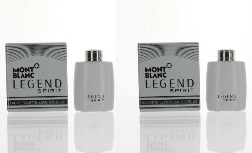 Mont Blanc Legend Spirit 0.15 .15 Oz  4.5 ml Eau De Toilette EDT set x 2= .30 oz - Perfume Gallery