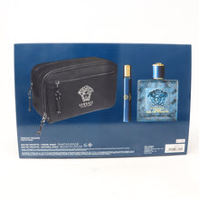 Load image into Gallery viewer, Versace EROS by Gianni Versace 3 Piece EDT Gift Set for Men Travel + Spray + Bag
