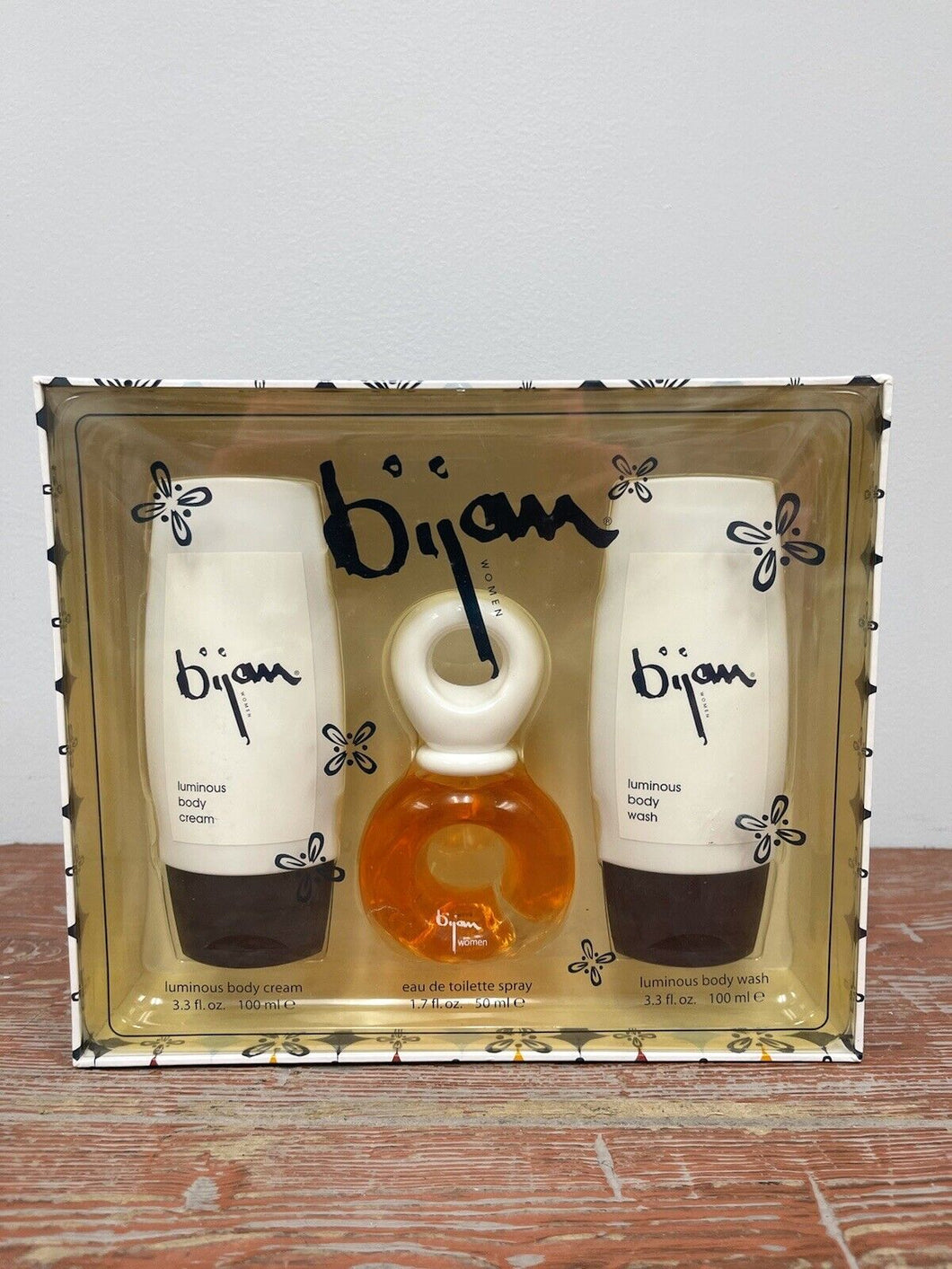 BIJAN Gift Set for Women 1.7oz EDT Spray 2 x 3.3 oz Body Cream Lotion Wash RARE