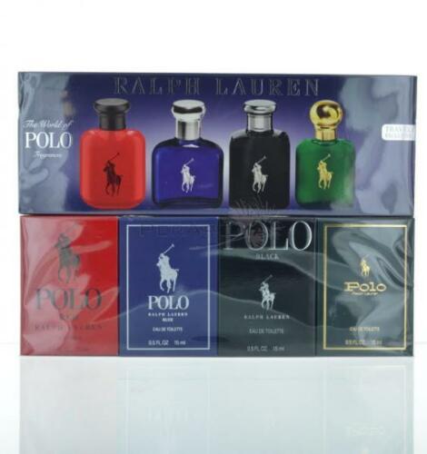 Polo World Of Mini Coffret By Ralph Lauren 4 Piece 0.5 oz Travel Gift Set SEALED - Perfume Gallery