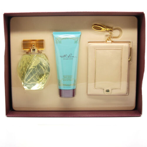 With Love HIlary Duff 3 Piece EDP GIFT SET Women 3.3 oz Lotion + Spray + ID Case - Perfume Gallery